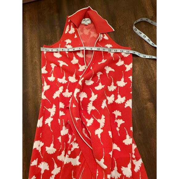 Diane Von Furstenberg Target Cherry Tomato Sleeveless Knit Gingko Wrap Dress S - Picture 7 of 8